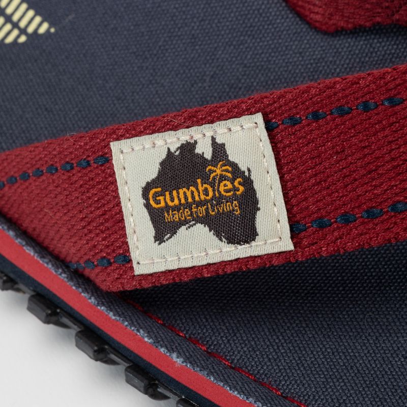 Gumbies Islander tamsiai mėlynos ir bordo spalvos šlepetės 7
