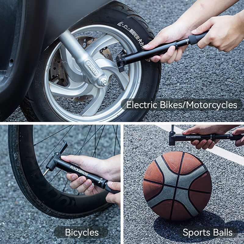 Rockbros dviračių pompa 42320010 120psi juoda 6