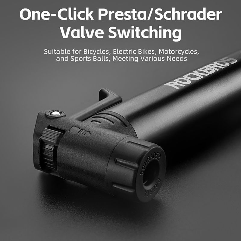 Rockbros dviračių pompa 42320010 120psi juoda 9