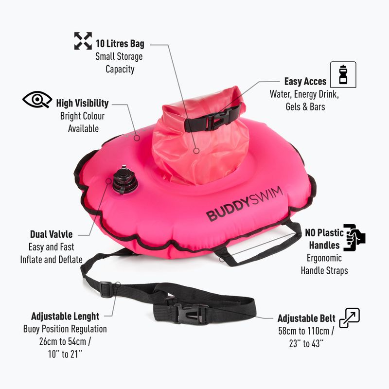 Gelbėjimosi plūdurys BuddySwim Hydrastation 10 l pink 3
