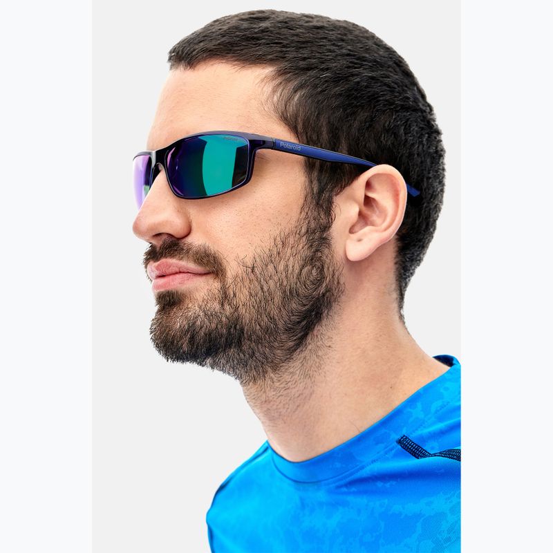 Saulės akiniai Polaroid PLD 7036/S blue/greygreen mirror polarized 9