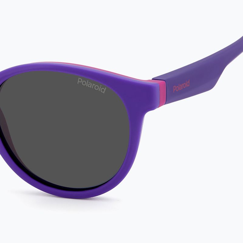 Polaroid PLD 8048/S alyviniai violetiniai/pilki poliarizuoti vaikiški akiniai nuo saulės 5