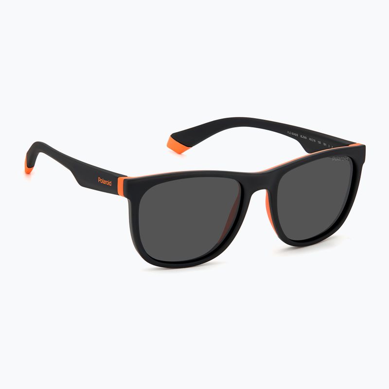 Vaikiški akiniai nuo saulės Polaroid PLD 8049/S black orange/grey polarized