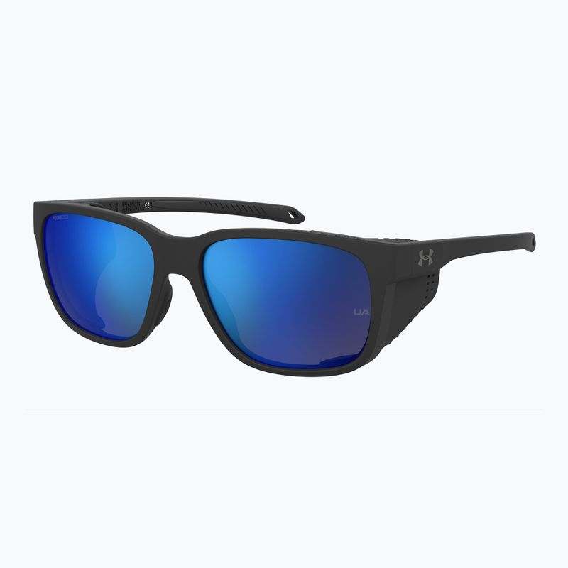 Vyriški akiniai nuo saulės Under Armour Glacial matte black/grey blue mirror silver polarized o 2