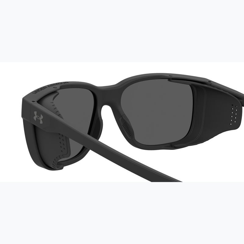 Vyriški akiniai nuo saulės Under Armour Glacial matte black/grey blue mirror silver polarized o 6