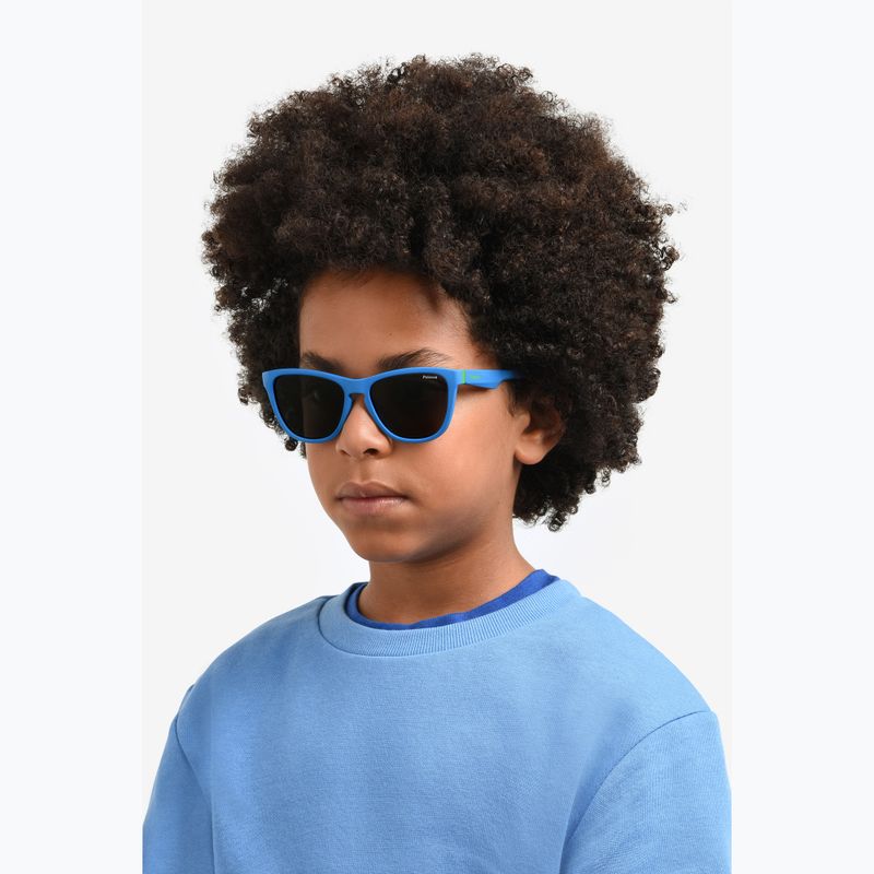 Vaikiški akiniai nuo saulės Polaroid PLD 8056/S matte blue/grey polarized 7