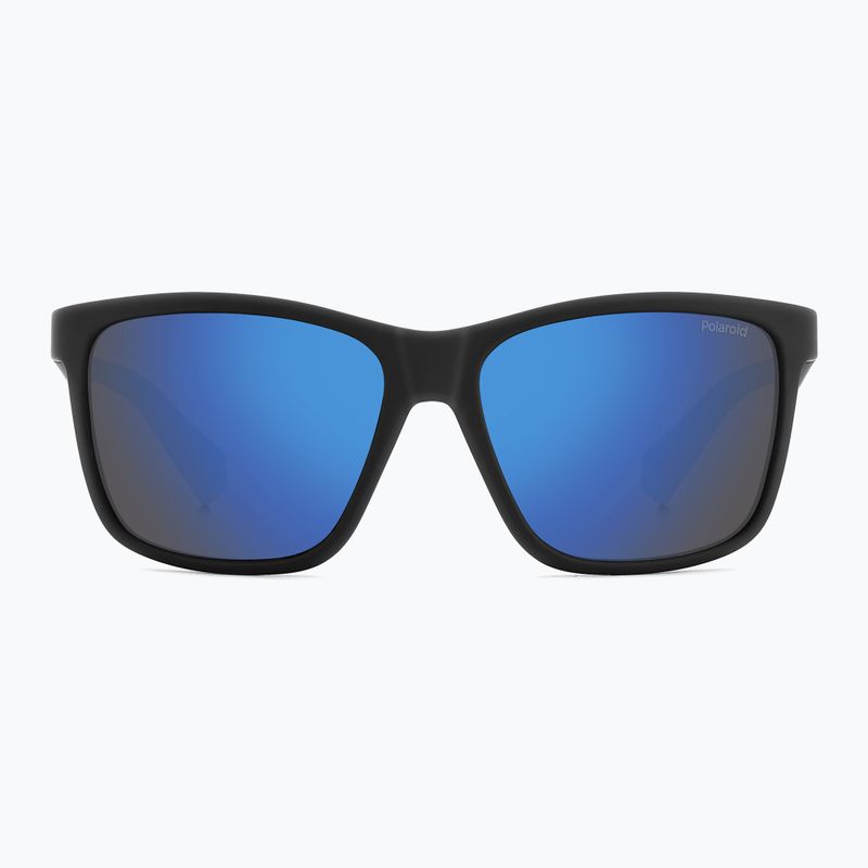 Vaikiški akiniai nuo saulės Polaroid PLD 8057/S matte black/blue mirror polarized 3