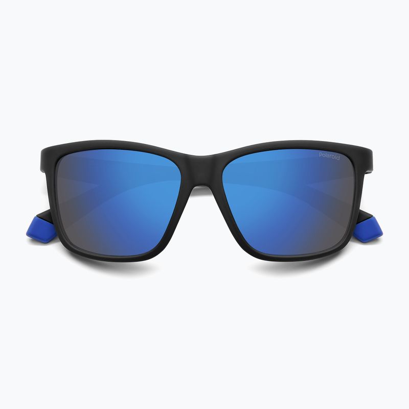 Vaikiški akiniai nuo saulės Polaroid PLD 8057/S matte black/blue mirror polarized 4