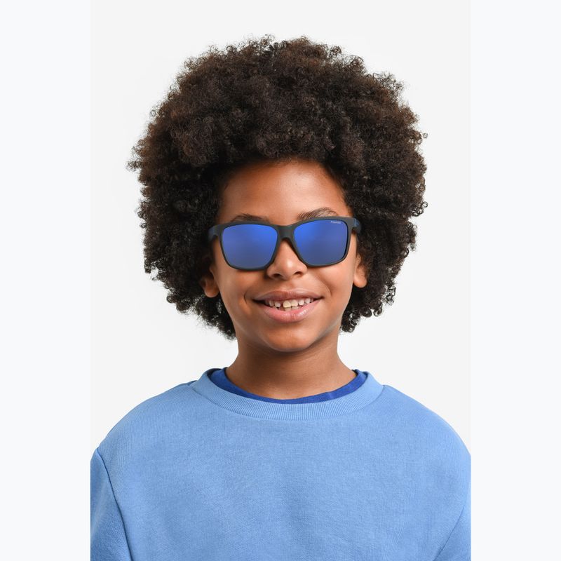 Vaikiški akiniai nuo saulės Polaroid PLD 8057/S matte black/blue mirror polarized 6