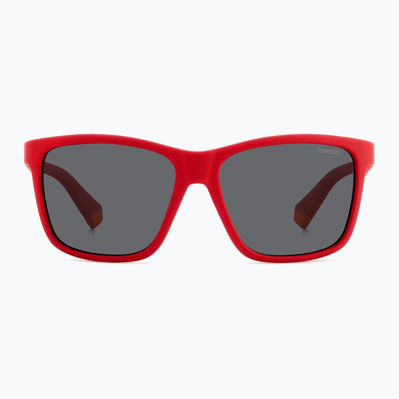 Vaikiški akiniai nuo saulės Polaroid PLD 8057/S matte red/grey polarized 3