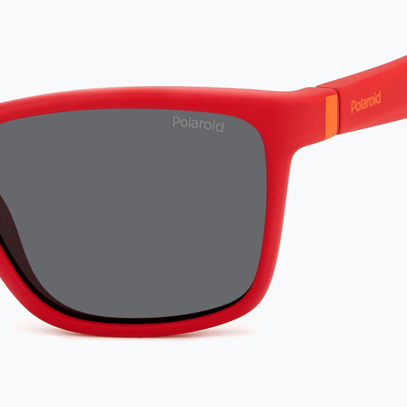 Vaikiški akiniai nuo saulės Polaroid PLD 8057/S matte red/grey polarized 5