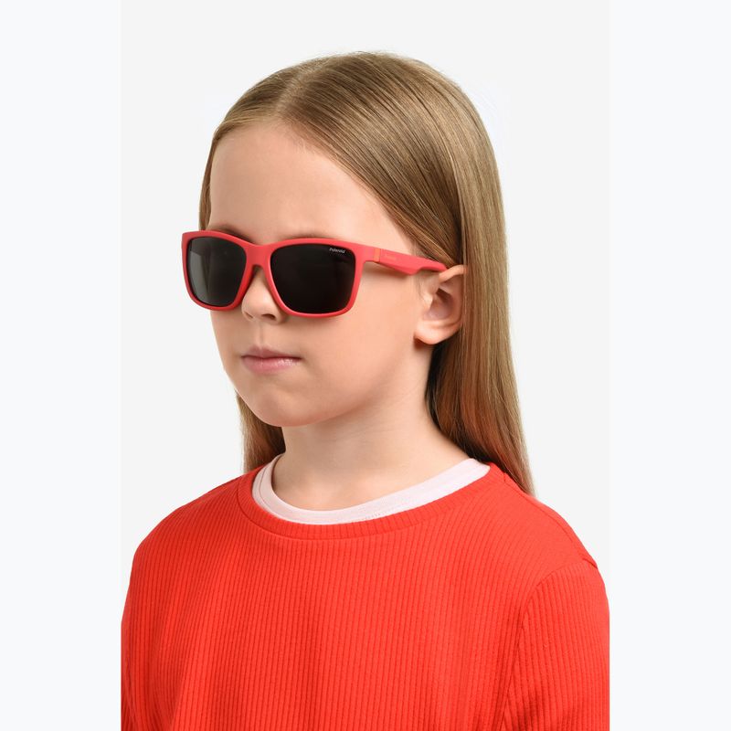 Vaikiški akiniai nuo saulės Polaroid PLD 8057/S matte red/grey polarized 7