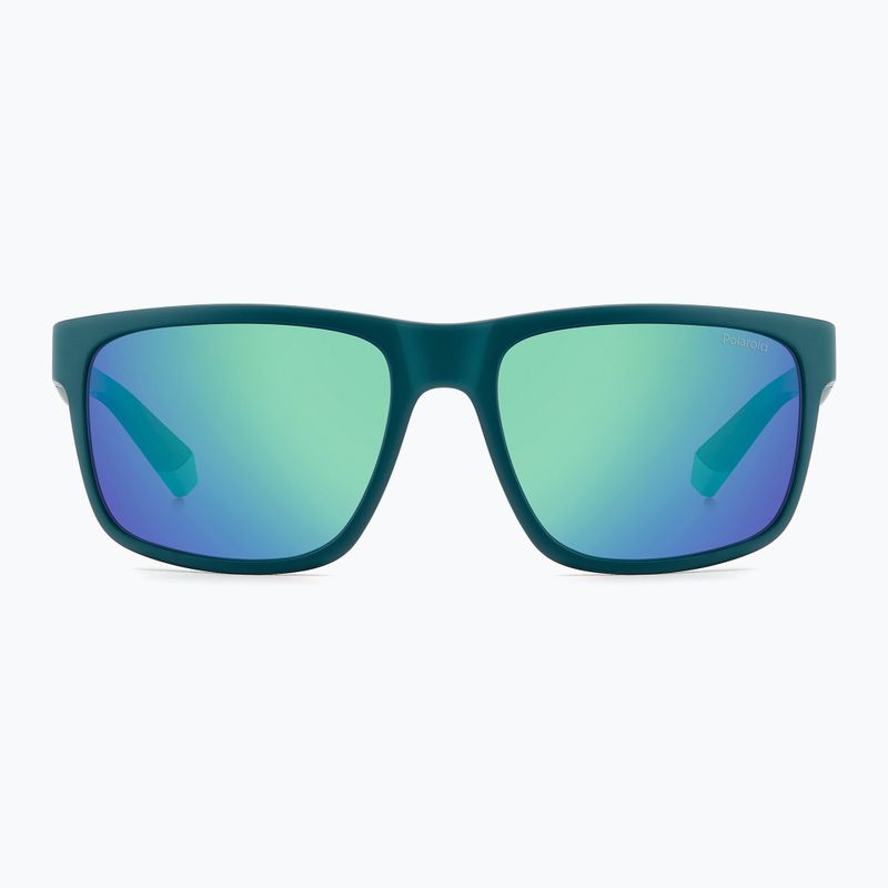 Vyriški akiniai nuo saulės Polaroid PLD 2157/S matte teal/greygreen mirror polarized 3
