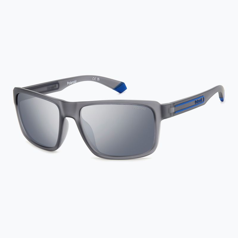 Vyriški akiniai nuo saulės Polaroid PLD 2158/S matte grey/grey silver mirror polarized 2