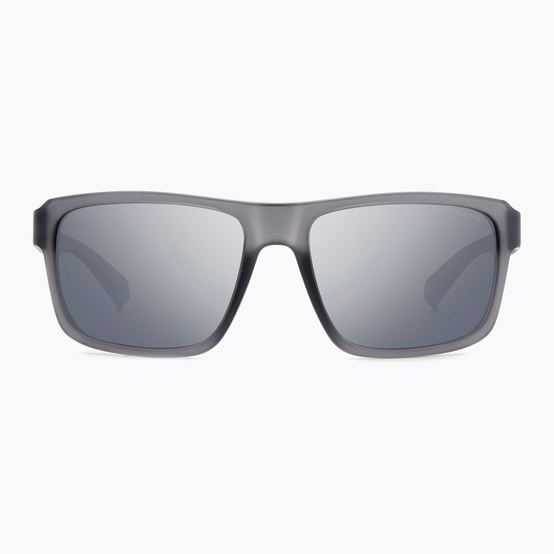 Vyriški akiniai nuo saulės Polaroid PLD 2158/S matte grey/grey silver mirror polarized 3