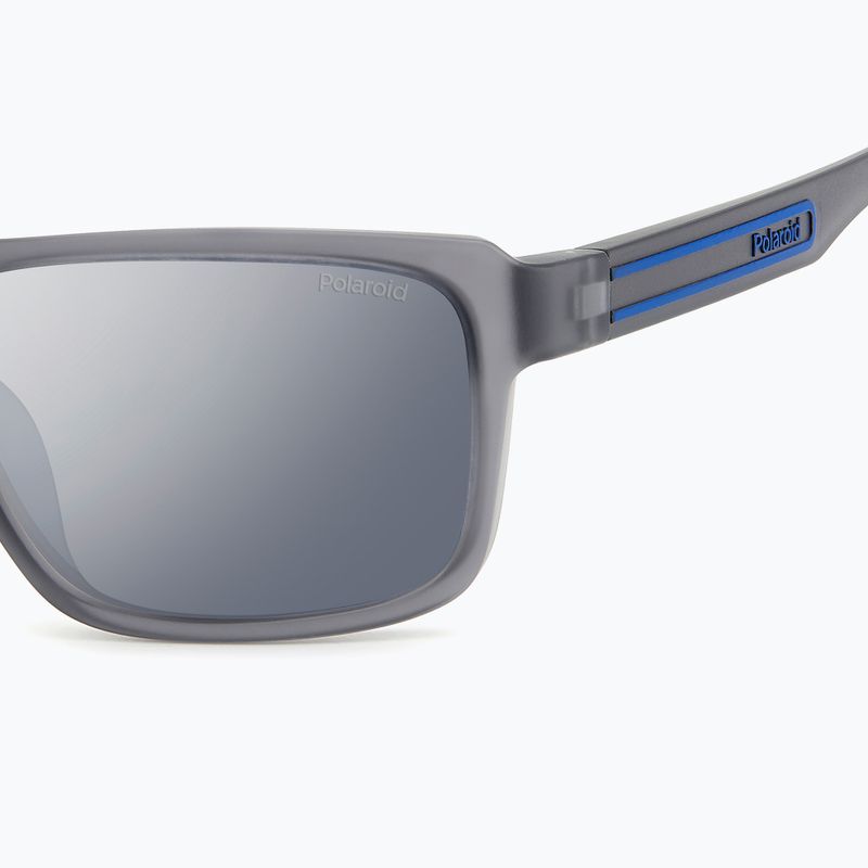 Vyriški akiniai nuo saulės Polaroid PLD 2158/S matte grey/grey silver mirror polarized 5