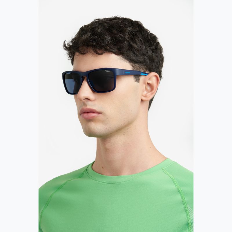 Vyriški akiniai nuo saulės Polaroid PLD 7052/S matte blue/blue polarized high contrast 8