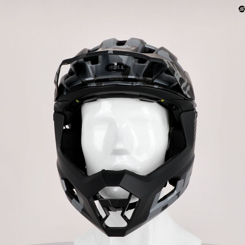 Bell FF Super Air R MIPS Spherical matinis blizgus juodas kamufliažinis dviračių šalmas 10