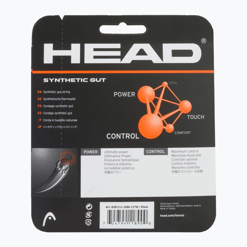 HEAD Synthetic Gut teniso stygos 12 m juodos spalvos 281111 2