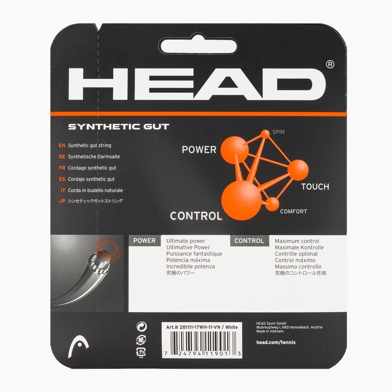 Teniso stygos HEAD Synthetic Gut 12 m white 2