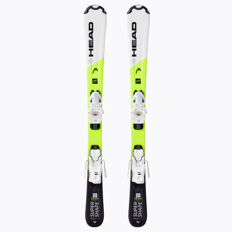 Vaikiškos kalnų slidės HEAD Supershape Team Easy Jrs + Jrs 4.5 white/yellow 314201/100863