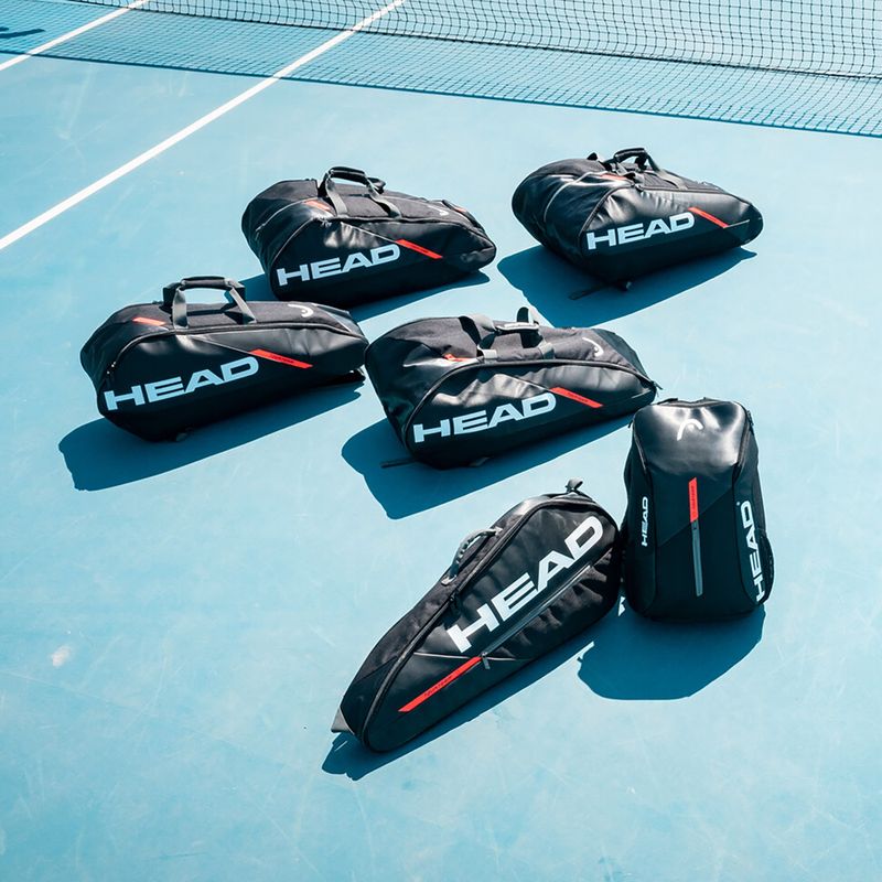 HEAD Tour Team 6R teniso krepšys 53,5 l juodai oranžinis 283482 9