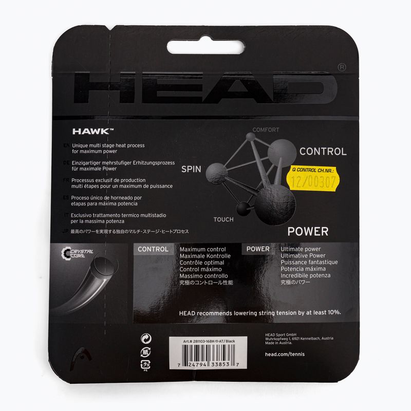 HEAD Hawk teniso styga 12 m juoda 281103 2