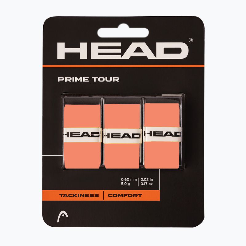 Teniso rakečių apvijos HEAD Prime Tour 3 vnt. salmon