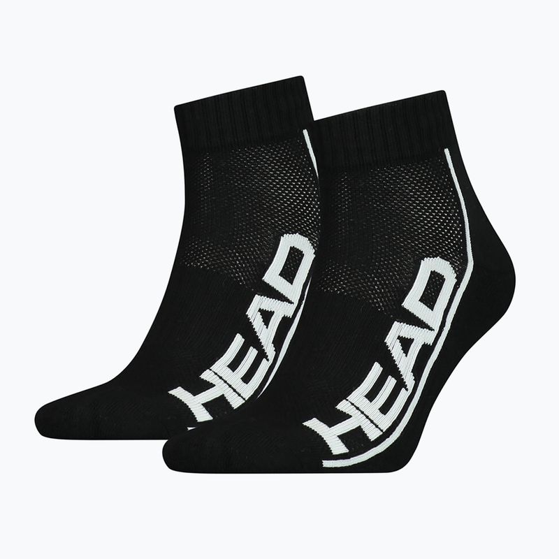 HEAD kojinės Tenisinės kojinės 2P Stripe Quarter juoda 811509BKW39