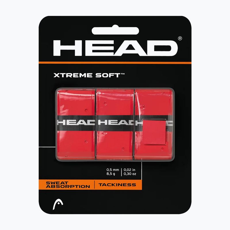 Teniso rakečių apvijos HEAD Xtremesoft Grip Overwrap 3 vnt. red