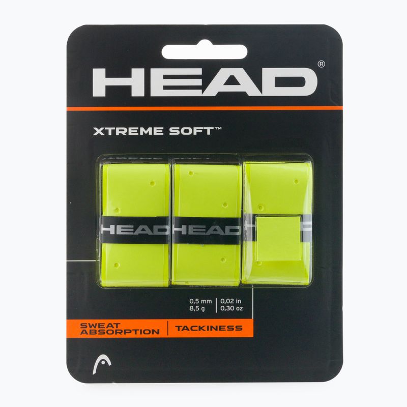 HEAD Xtremesoft Grip Teniso raketės apvyniojimas 3 vnt. geltonos spalvos 285104