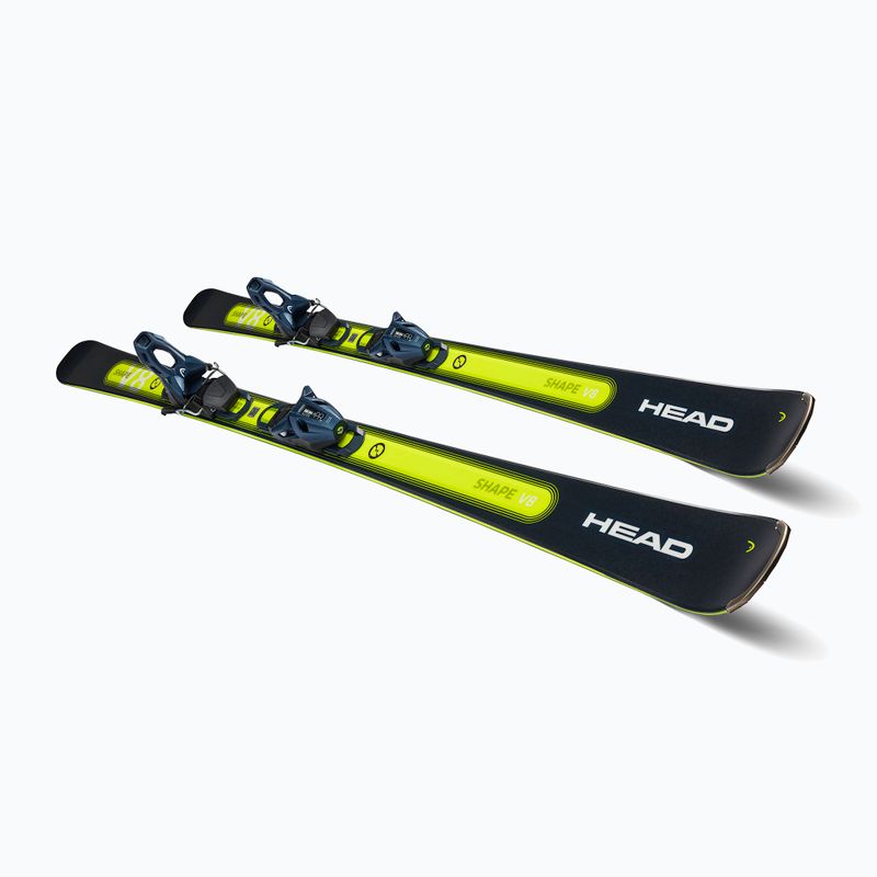 HEAD Shape e-V8 SW AMT-PR + PR 11 tamsiai mėlynos/neon geltonos spalvos kalnų slidės 6