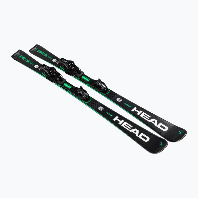 Kalnų slidės HEAD Supershape e-Magnum SW BB-PR + apkaustai PRD 12 GW black/green 2