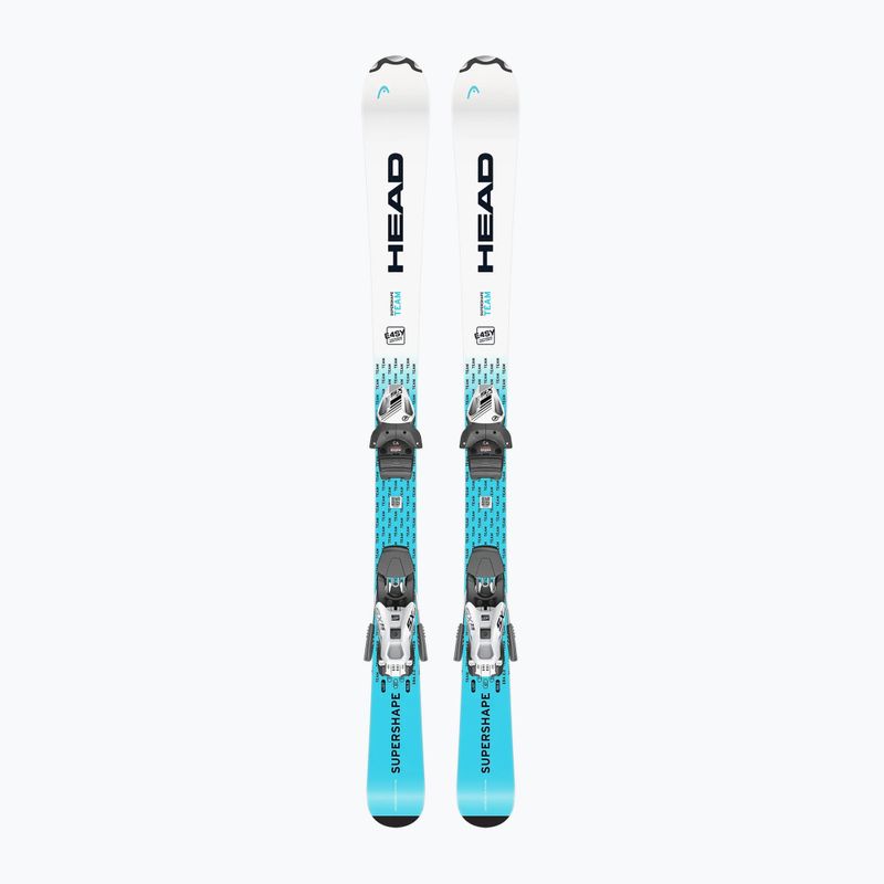 Vaikiškos kalnų slidės HEAD Supershape Team Easy JRS + apkaustai Jrs 4.5 GW CA white/blue