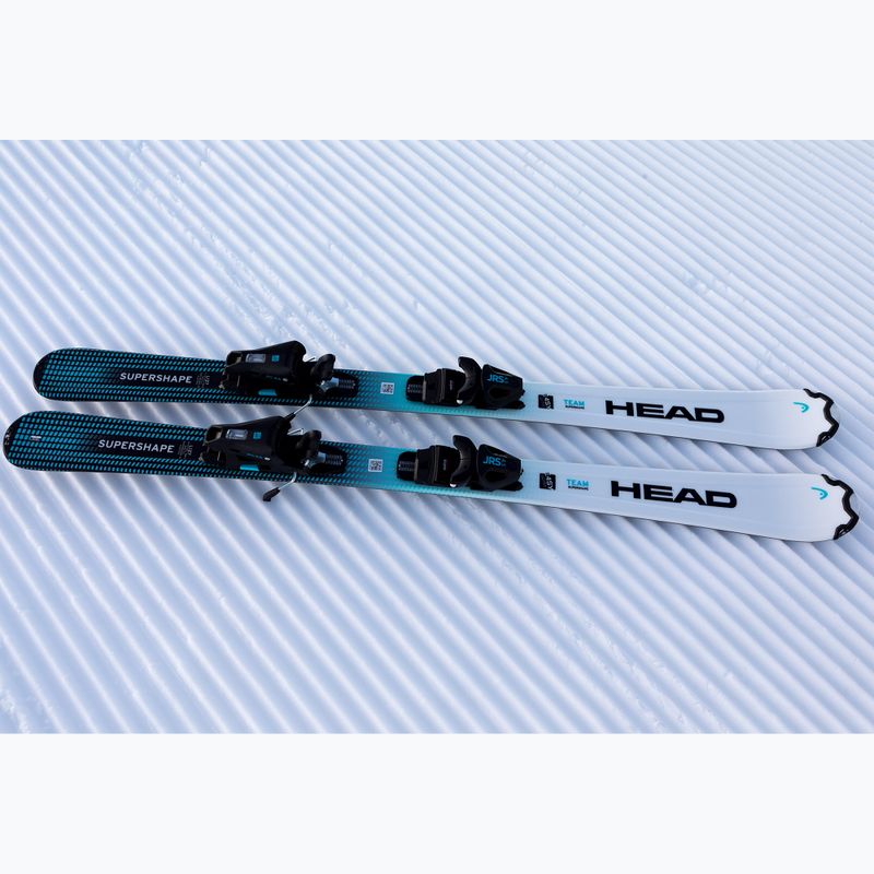 Vaikiškos kalnų slidės HEAD Supershape Team Easy JRS + apkaustai Jrs 4.5 GW CA white/blue 7