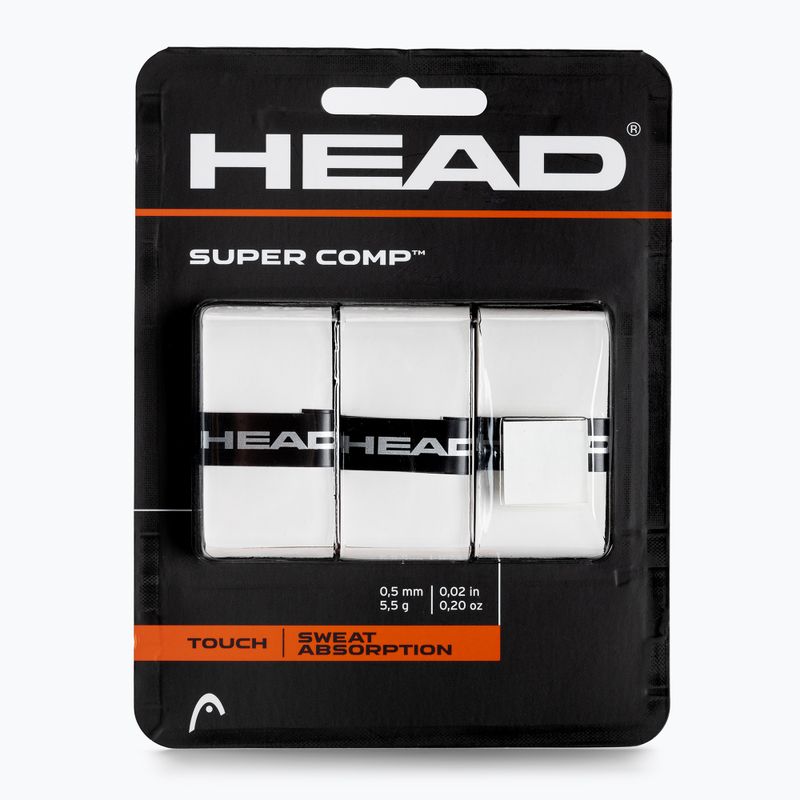 HEAD Super Comp teniso raketės apvyniojimai 3 vnt. balti 285088