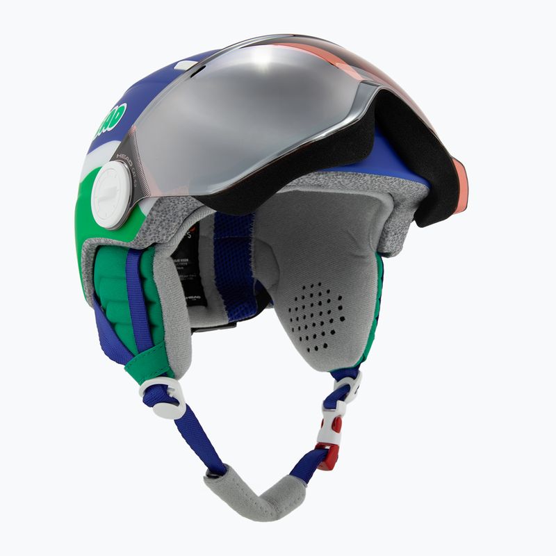 Vaikiškas slidinėjimo šalmas Head Mojo Visor Jr blue/green/silver red 9