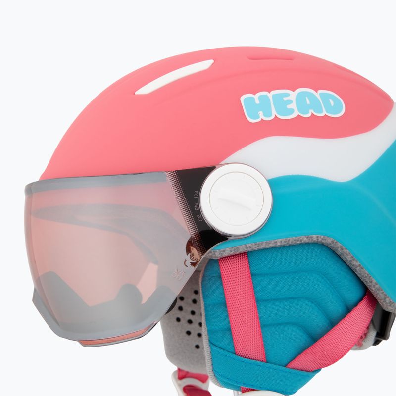 Vaikiškas slidinėjimo šalmas HEAD Maja Visor pink/blue/silver red 7