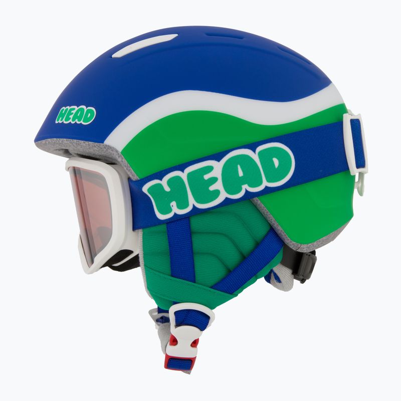 Vaikiškas slidinėjimo šalmas HEAD Mojo Set + Gogle Jr blue/green/silver red 4