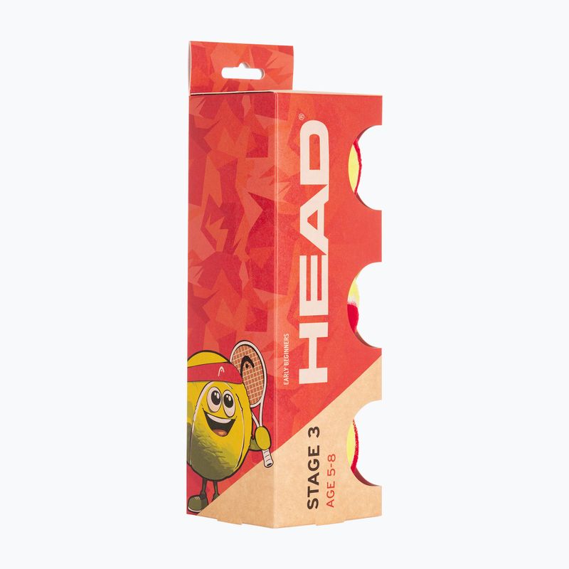 Vaikiški teniso kamuoliukai HEAD Stage 3 3 vnt. red 2