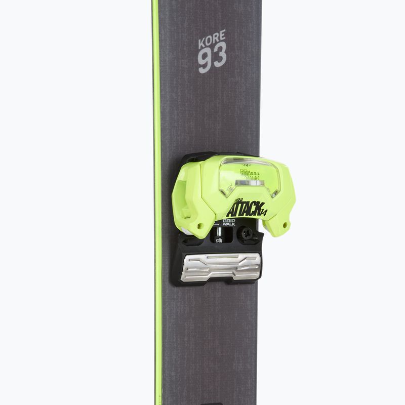 Kalnų slidės HEAD Kore 93 + apkaustai Attack 14 GW yellow/anthracite 4