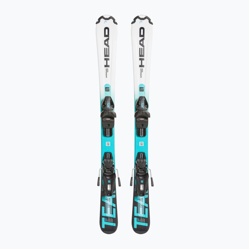 Vaikiškos kalnų slidės HEAD Supershape Team Easy JRS + Jrs 4.5 white/blue