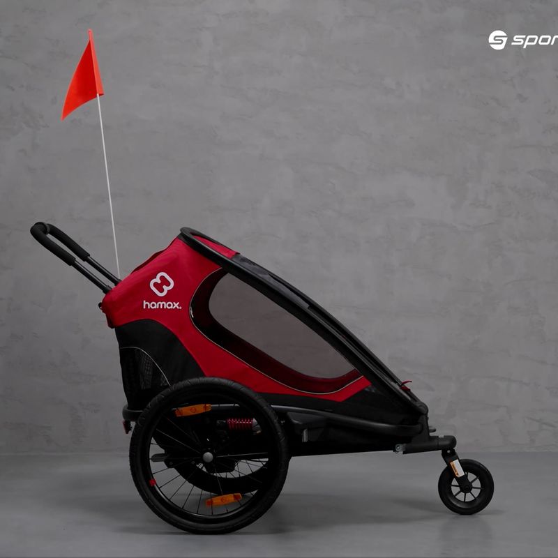 Hamax Outback One dviračių priekaba raudona/juoda 10