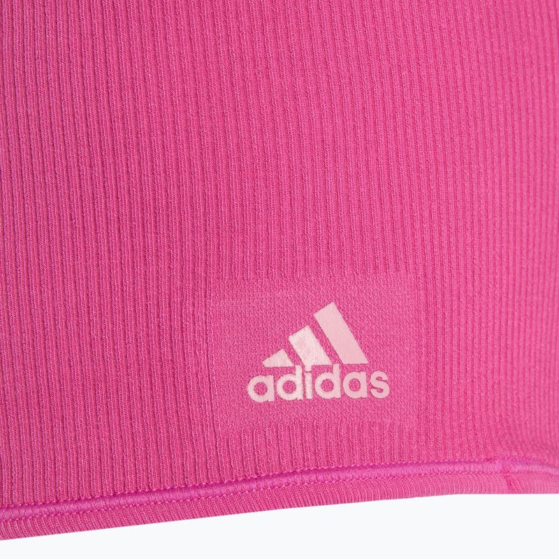 Moteriškas topas adidas Ribbed Active Seamless Halter Bralette 3D semi lucid fuchsia 3