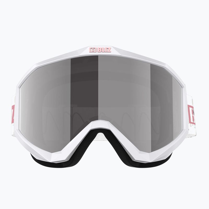 Vaikiški slidinėjimo akiniai Bliz Liner Jr white pink logo/pink&silver mirror 2