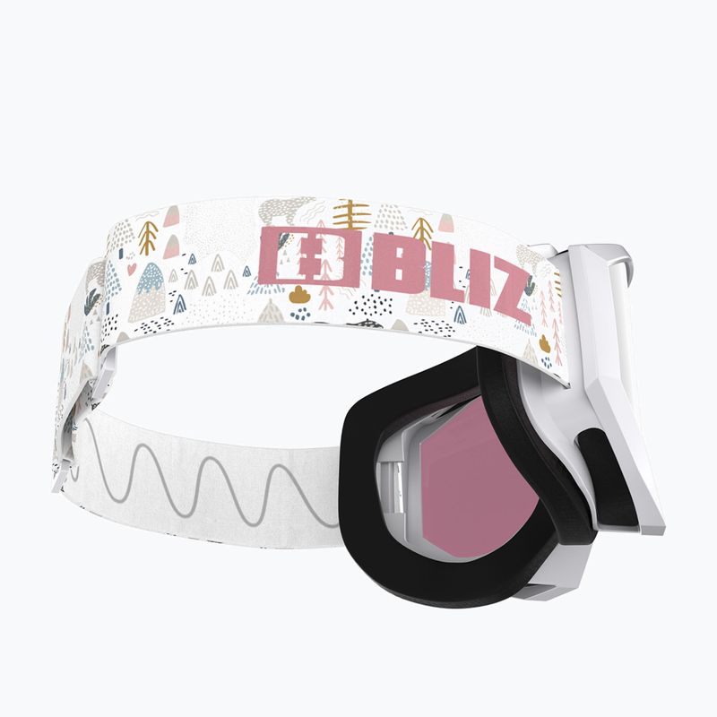 Vaikiški slidinėjimo akiniai Bliz Liner Jr white pink logo/pink&silver mirror 5