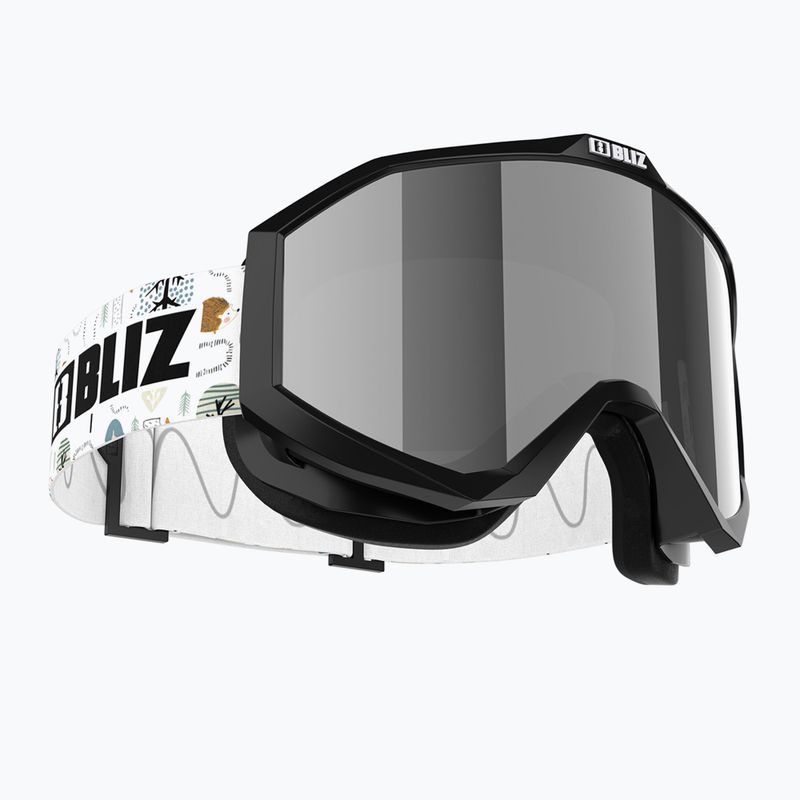 Vaikiški slidinėjimo akiniai Bliz Liner Jr black white logo/brown&silver mirror