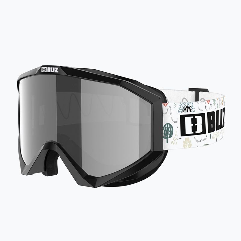 Vaikiški slidinėjimo akiniai Bliz Liner Jr black white logo/brown&silver mirror 3