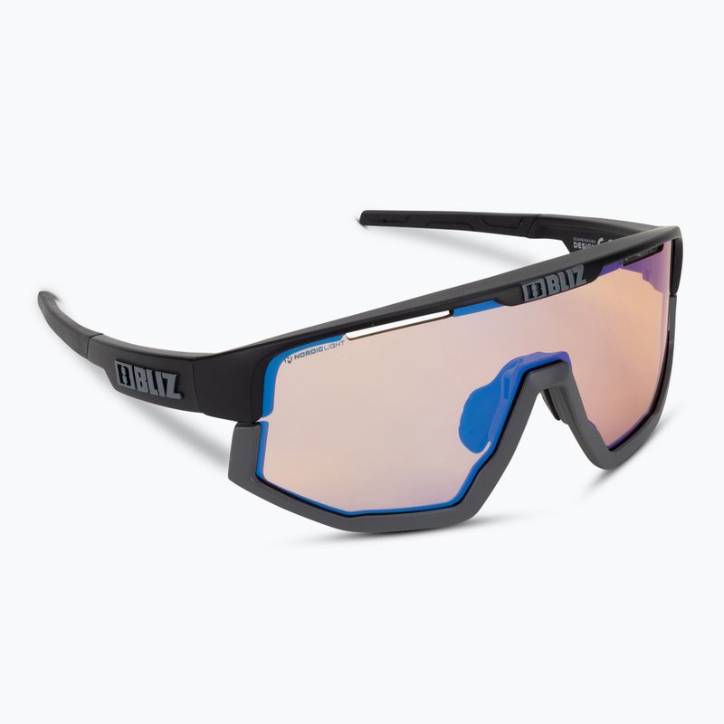 Bliz Vision Nano Optics Nordic Light S2 matiniai juodi/šviesiai koraliniai/oranžiniai mėlyni kelių dviračių akiniai 2