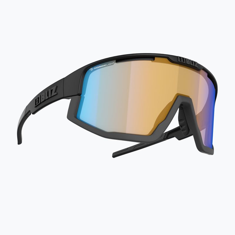 Bliz Vision Nano Optics Nordic Light S2 matiniai juodi/šviesiai koraliniai/oranžiniai mėlyni kelių dviračių akiniai 3